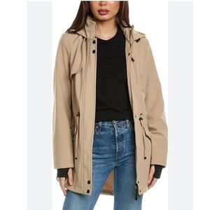 FRENCH CONNECTION Softshell Anorak Hooded Jacket Tan Size XL Neutral